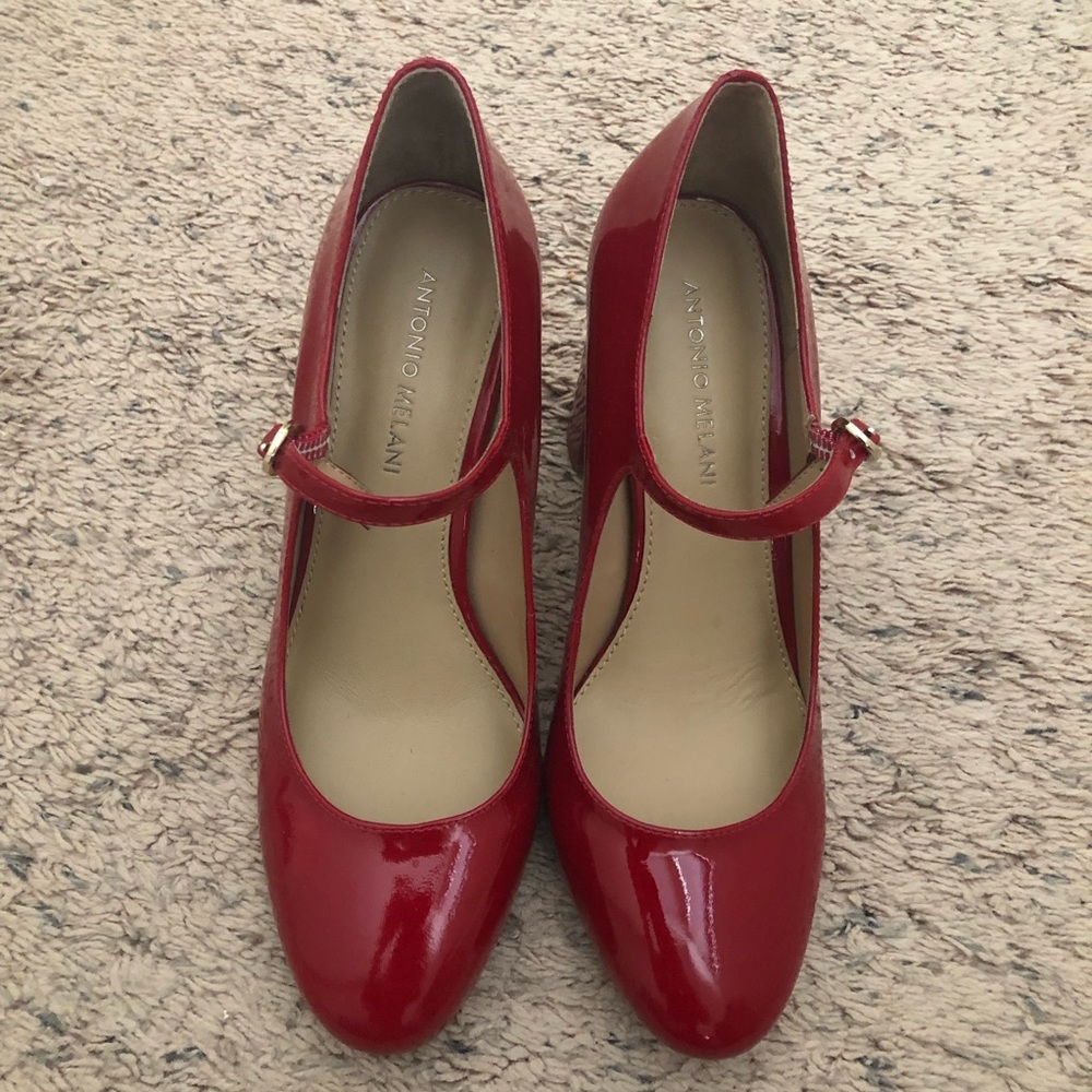 Antonio Melani patent red heels